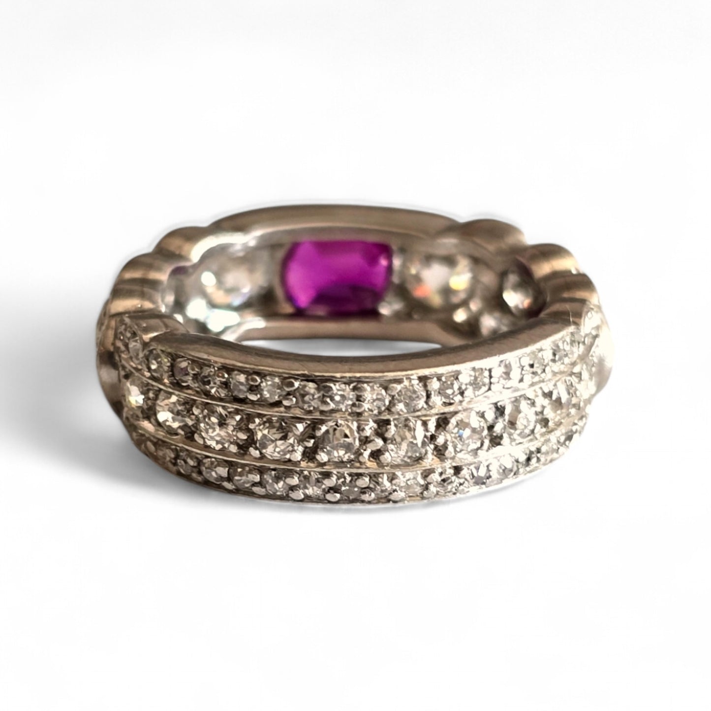 Art Deco Platinum Ruby & Diamond Ring back