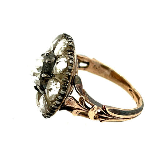 Antique 18KT Blackened Gold Diamond Ring side