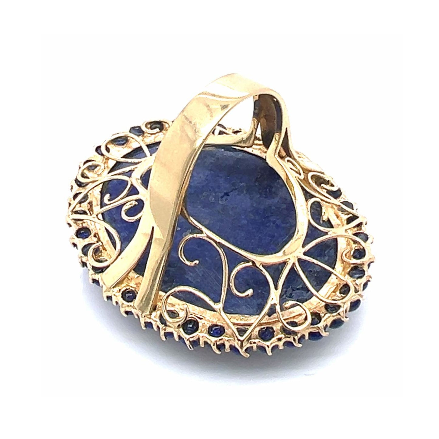 1980s 14KT Yellow Gold Lapis Lazuli Ring back
