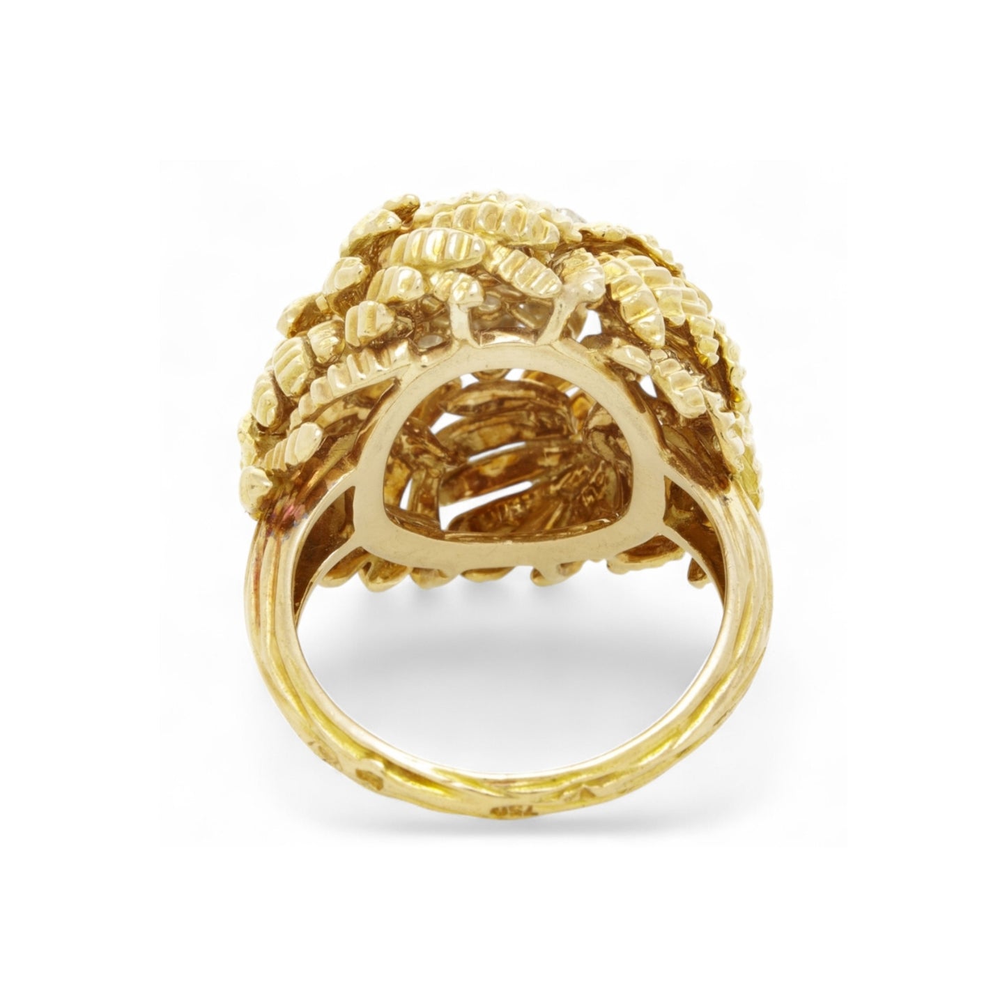 Gübelin French 1950s 18KT Yellow Gold Diamond Ring back