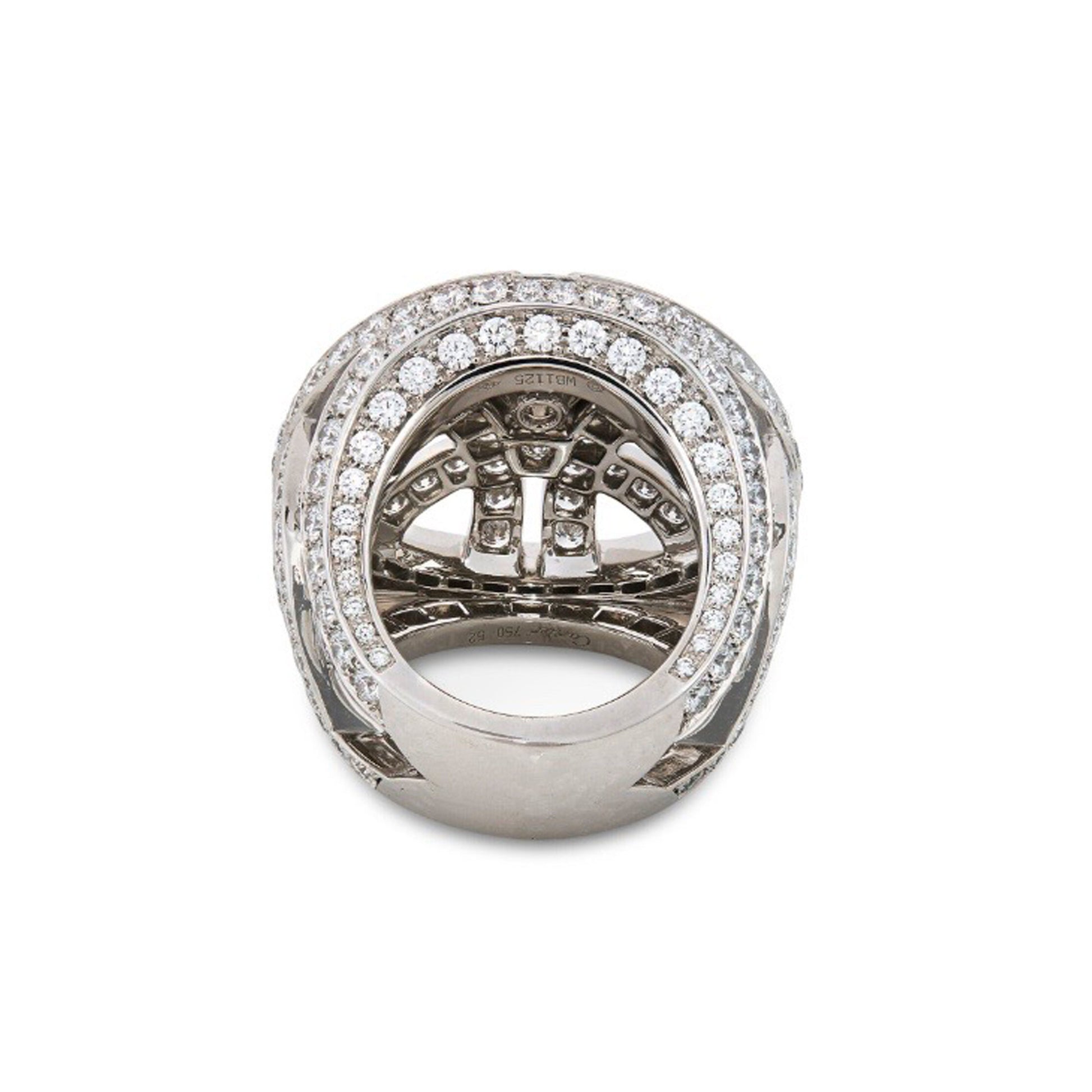 Cartier Post-1980s 18KT White Gold & Platinum Diamond Ring back