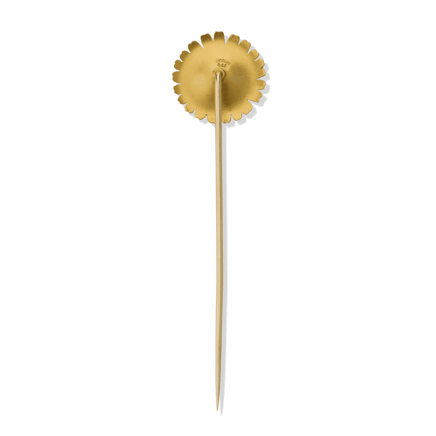 Tiffany & Co. Edwardian 18KT Yellow Gold Enamel Daisy Stick Pin back