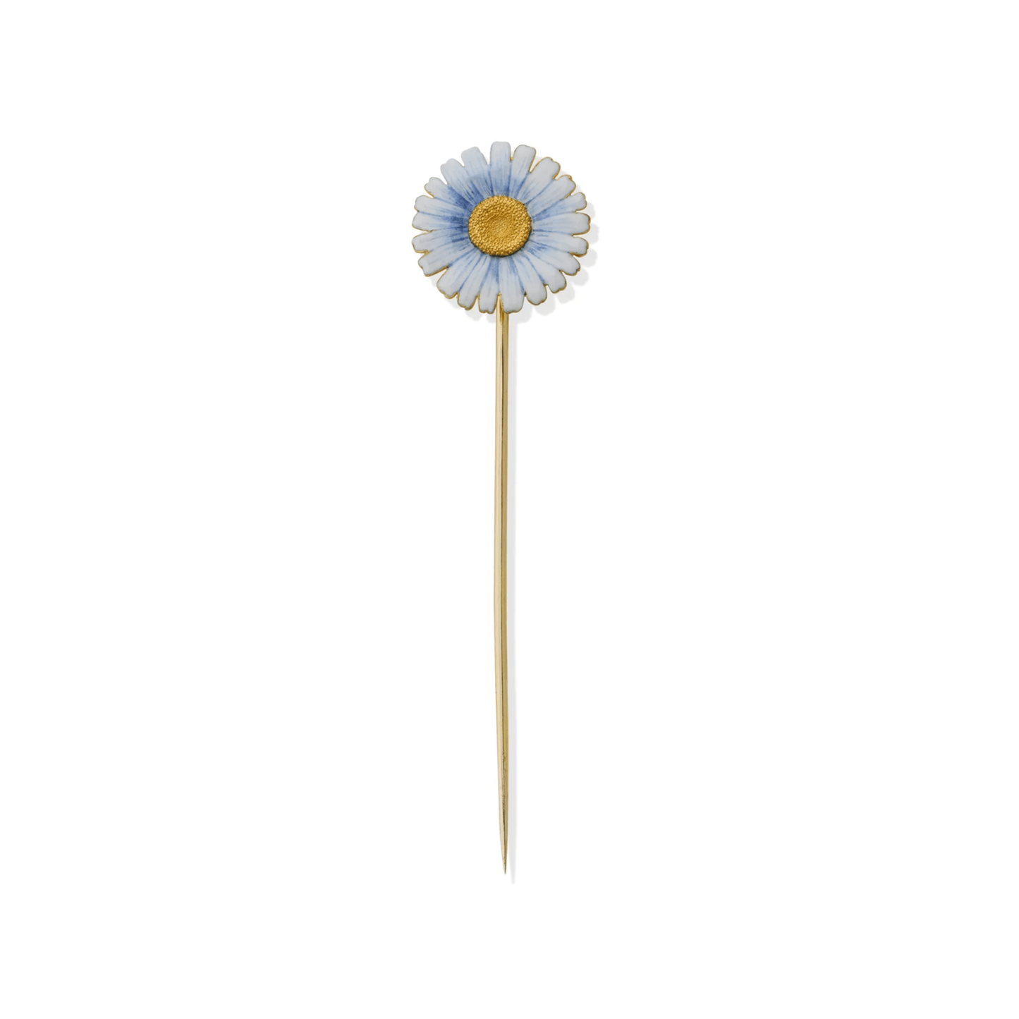 Tiffany & Co. Edwardian 18KT Yellow Gold Enamel Daisy Stick Pin front