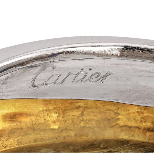 Cartier Post-1980s 18KT White & Yellow Gold Sapphire Blue Ring signature