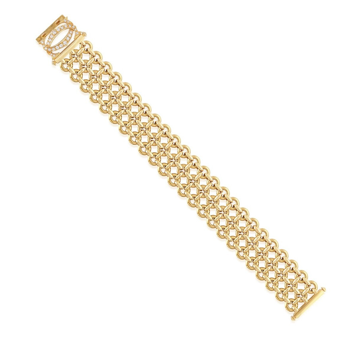 Cartier Post-1980s 18KT Yellow Gold Diamond Penelope Bracelet front