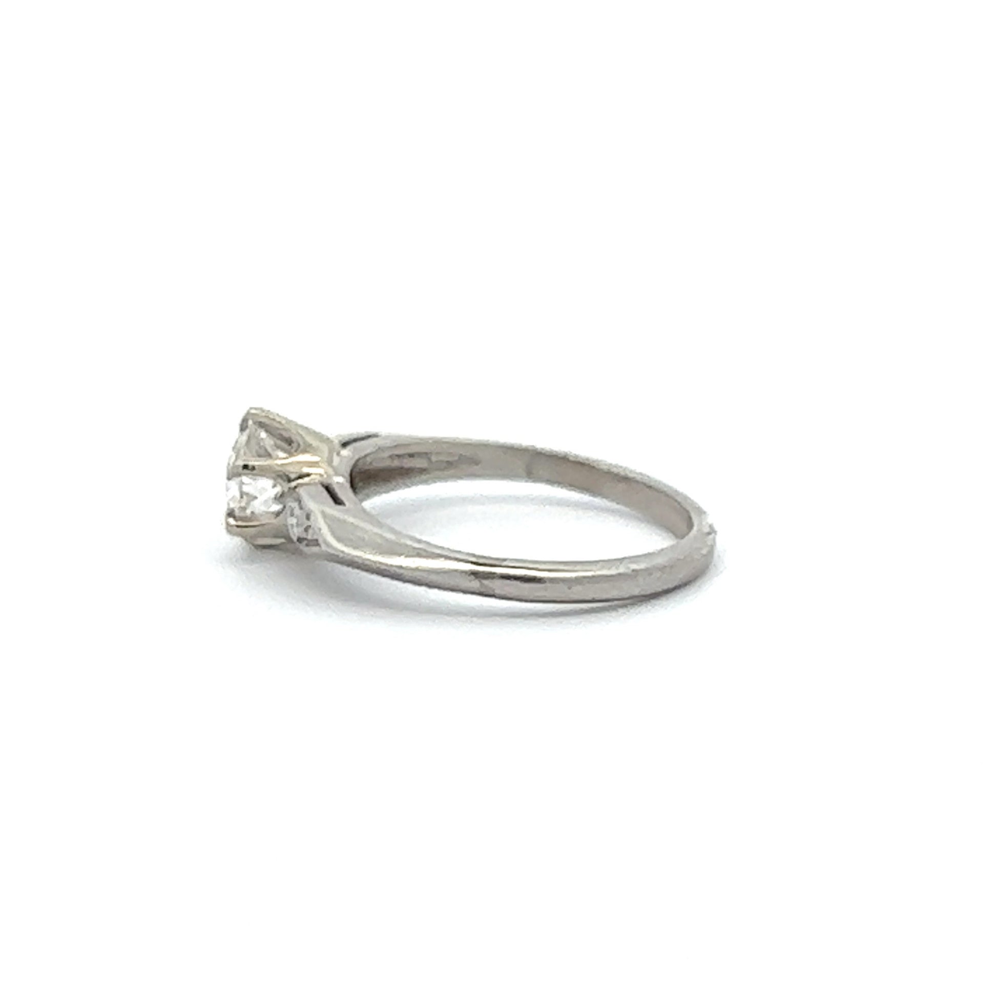 Art Deco Platinum Diamond Ring side view