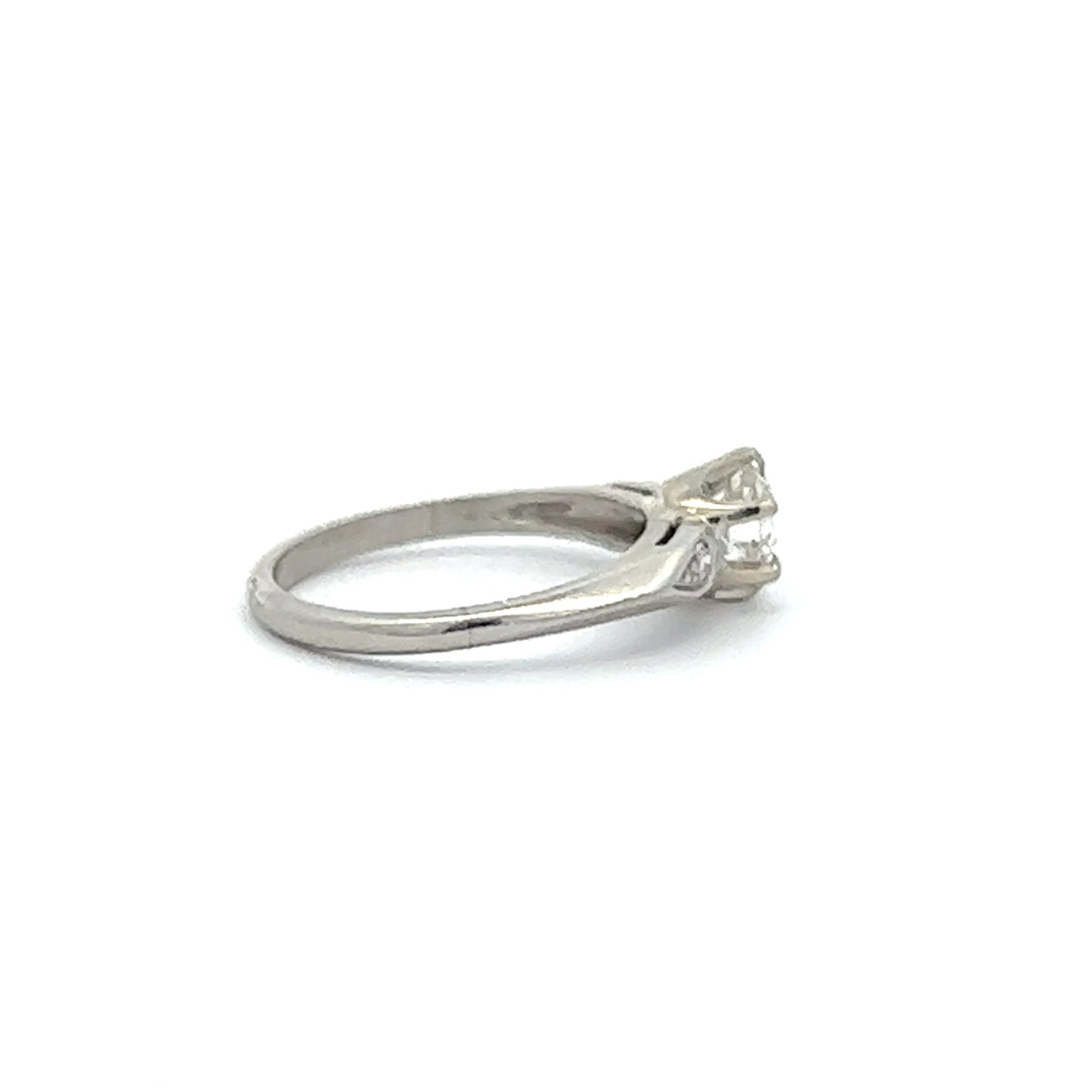 Art Deco Platinum Diamond Ring side view