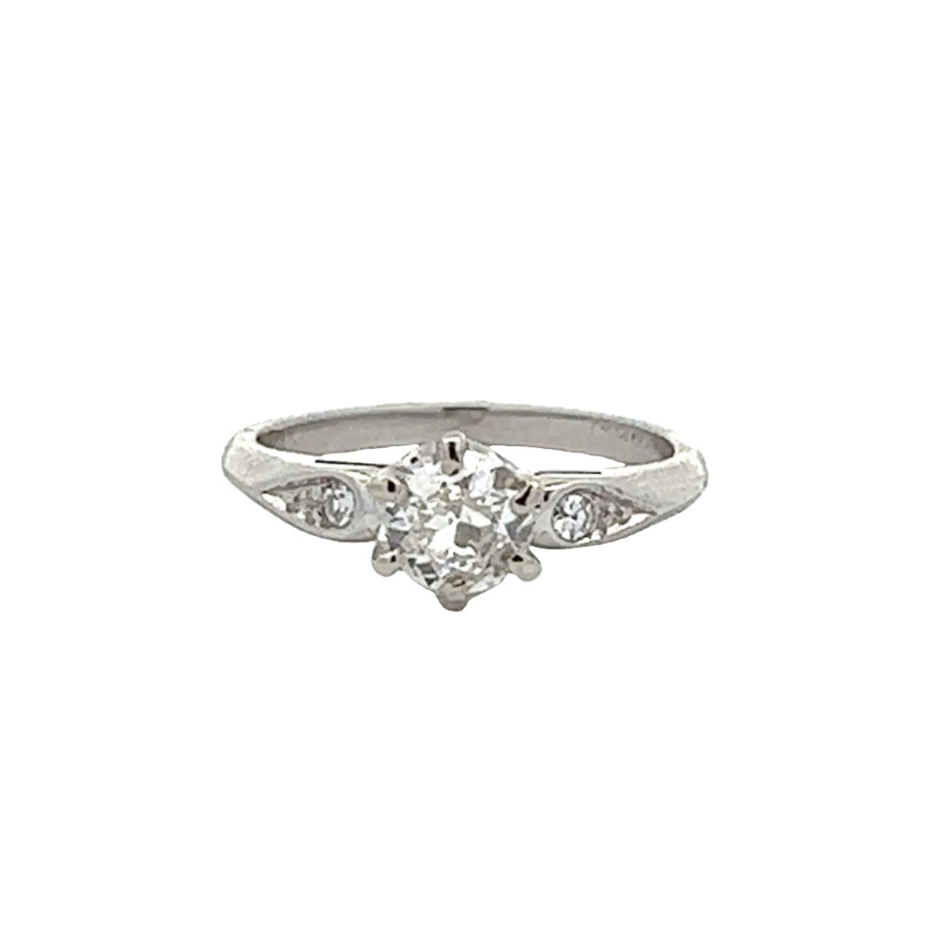 Art Deco Platinum Diamond Ring front view