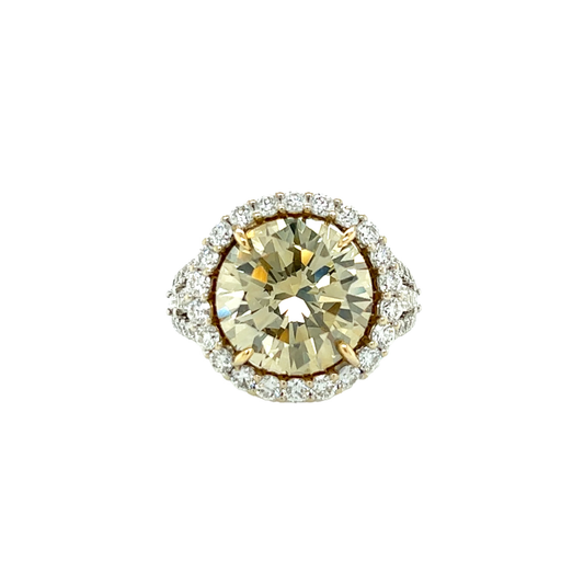 Post-1980s 18KT White & Yellow Gold Fancy Yellow Diamond Ring front