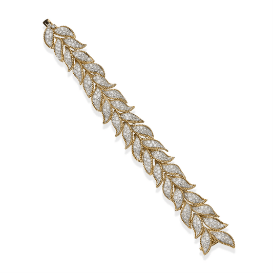 Van Cleef & Arpels 1960s Platinum & 18KT Yellow Gold Diamond Bracelet front