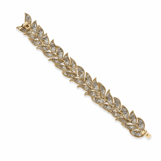 Van Cleef & Arpels 1960s Platinum & 18KT Yellow Gold Diamond Bracelet back