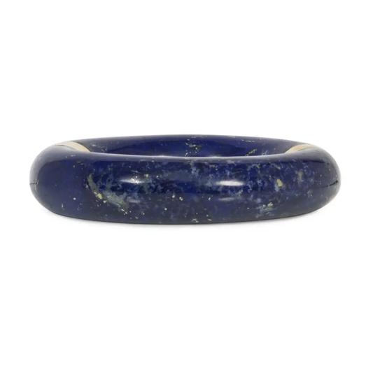 1970s 18KT Yellow Gold Lapis Lazuli Bangle Bracelet front