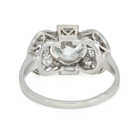 Art Deco Platinum Diamond Ring back