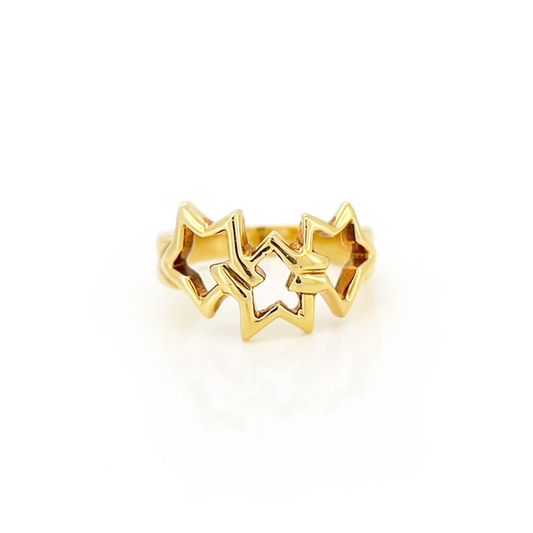 Tiffany & Co. 1970s 18KT Yellow Gold Star Ring front