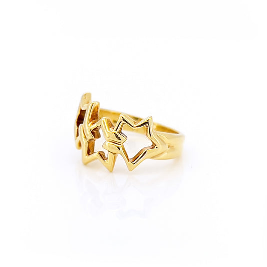 Tiffany & Co. 1970s 18KT Yellow Gold Star Ring side