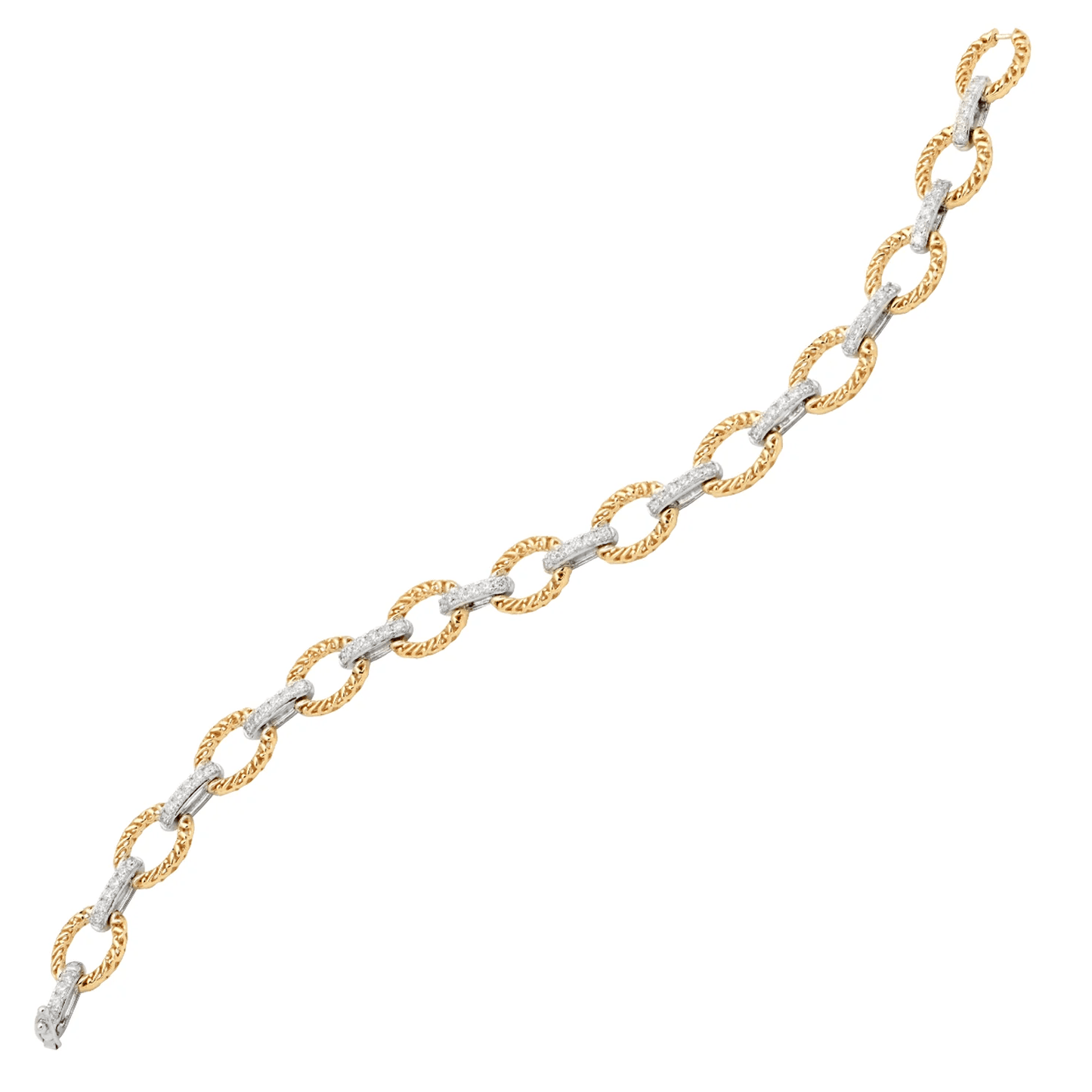 Post-1980s 14KT White & Yellow Gold Diamond Bracelet front