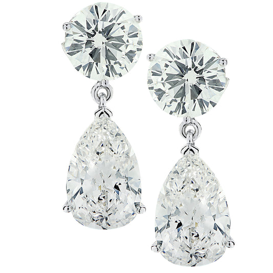 Contemporary Platinum Diamond Earrings front