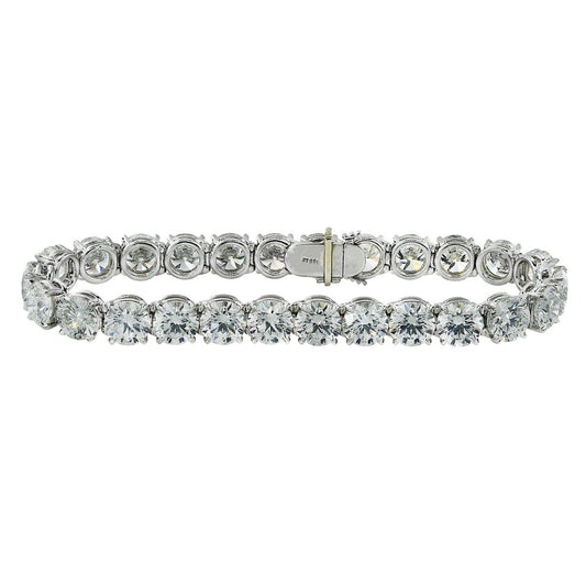 Contemporary Platinum Diamond Bracelet front