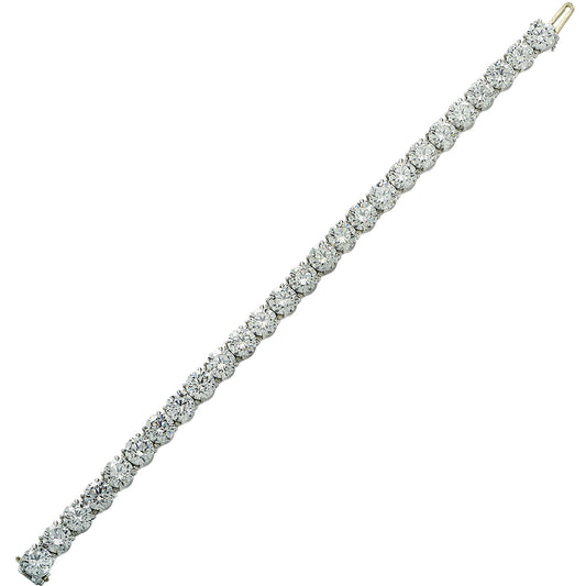 Contemporary Platinum Diamond Bracelet front