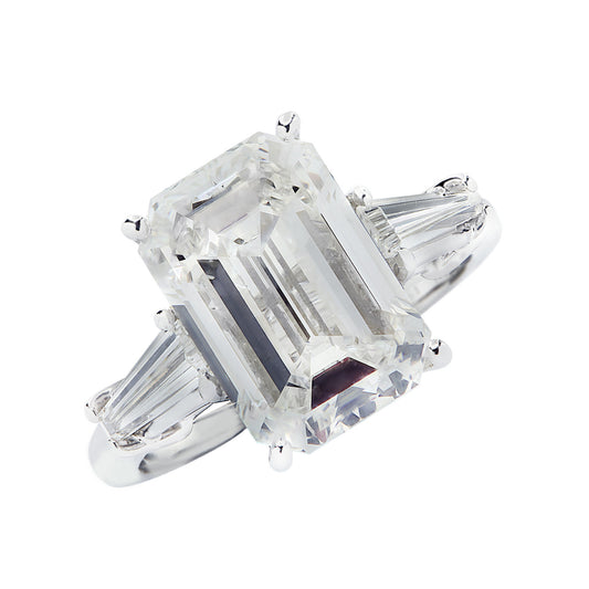 Contemporary Platinum Diamond Ring front