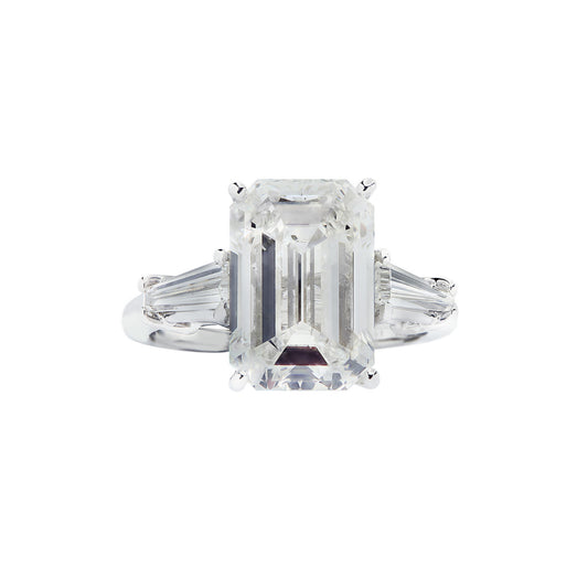 Contemporary Platinum Diamond Ring front