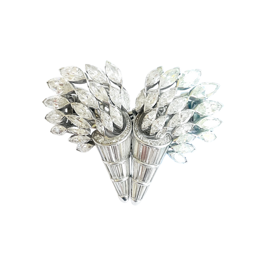 1930s Platinum Diamond Brooch front