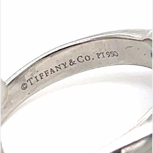 Tiffany & Co. Post-1980s Platinum Diamond Ring signature
