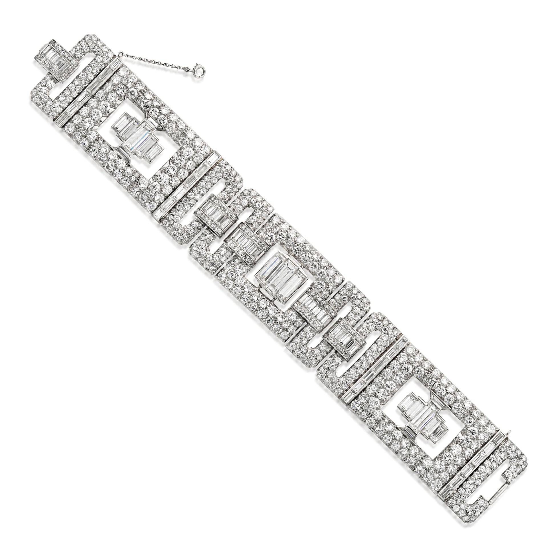 Art Deco Platinum Diamond Bracelet front