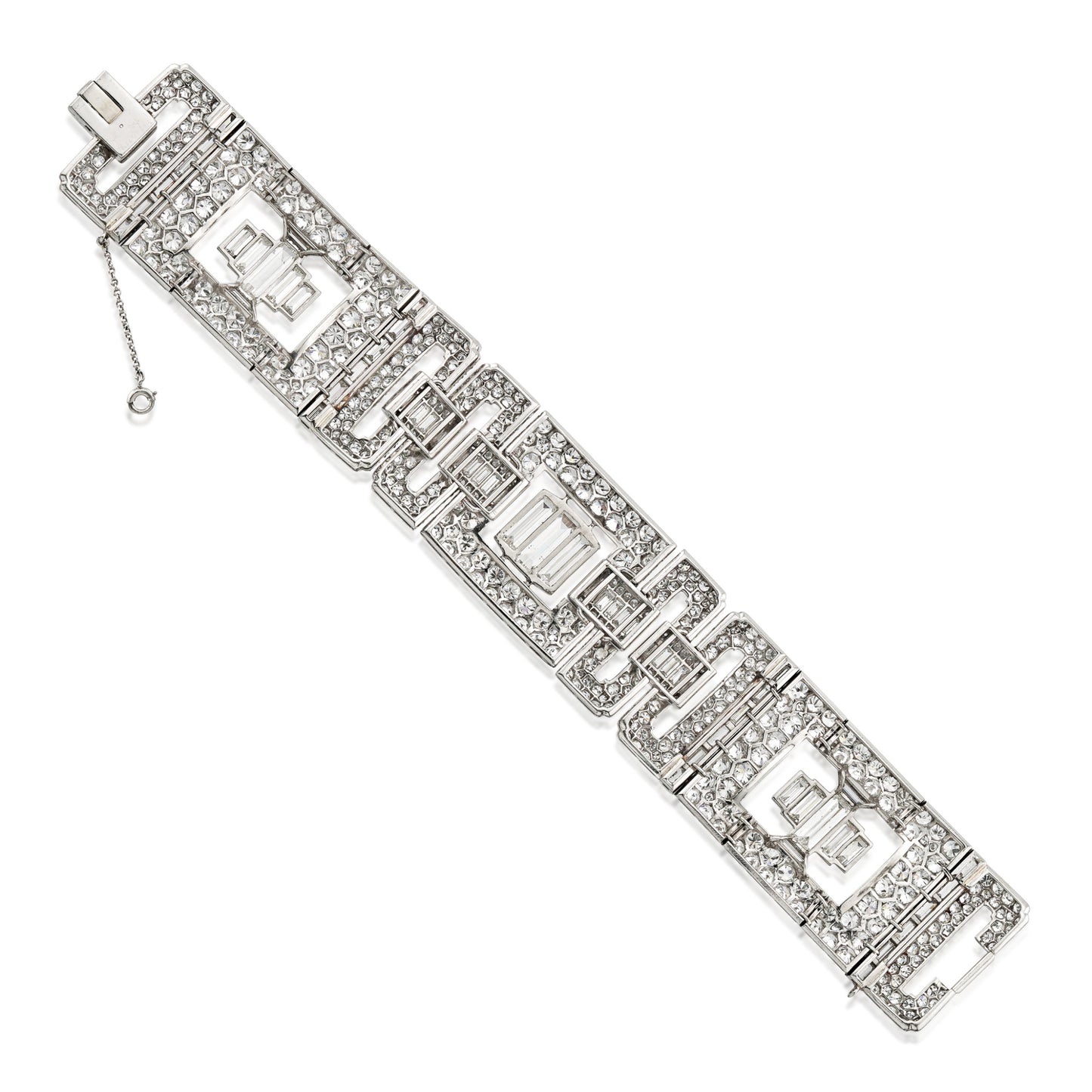 Art Deco Platinum Diamond Bracelet back