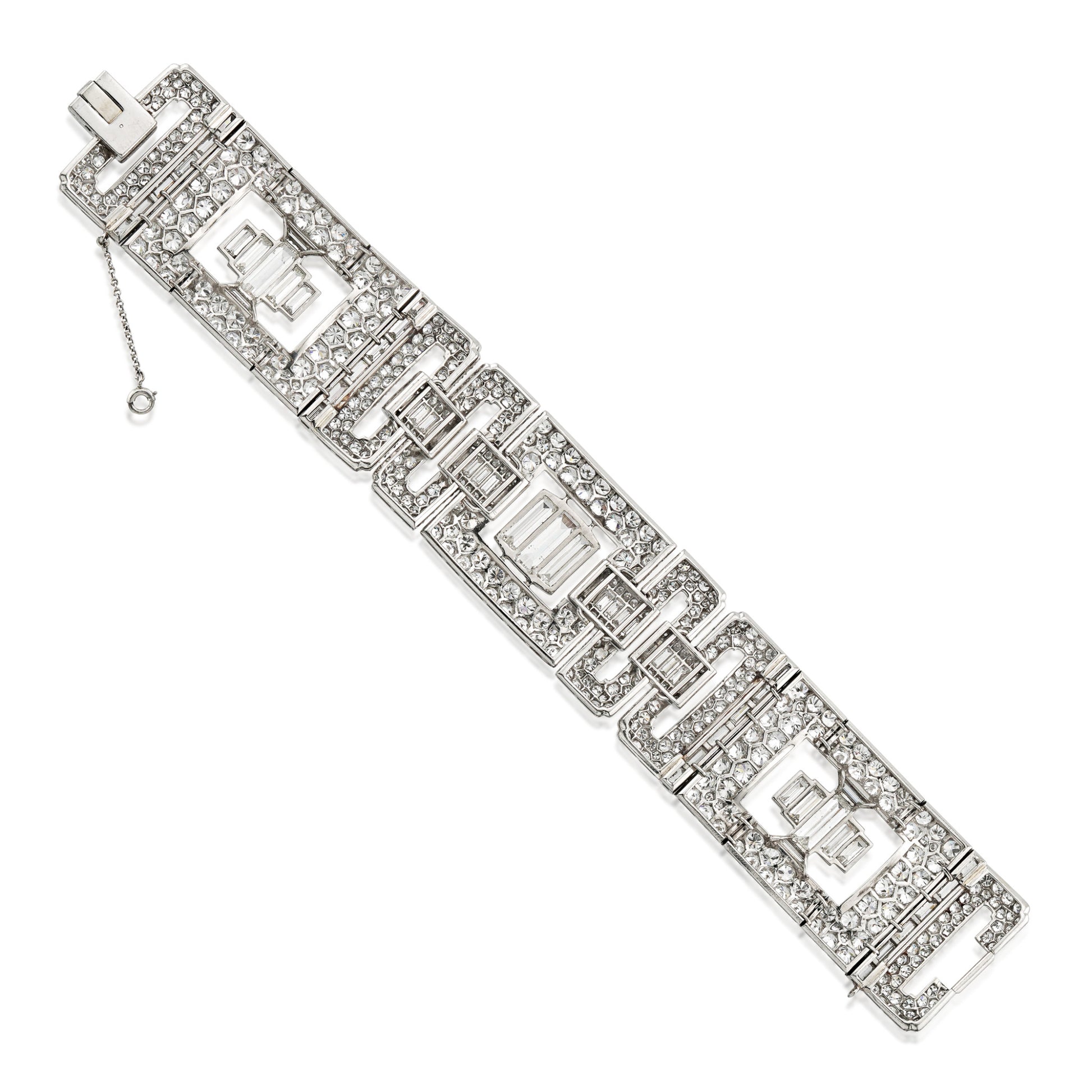 Art Deco Platinum Diamond Bracelet back