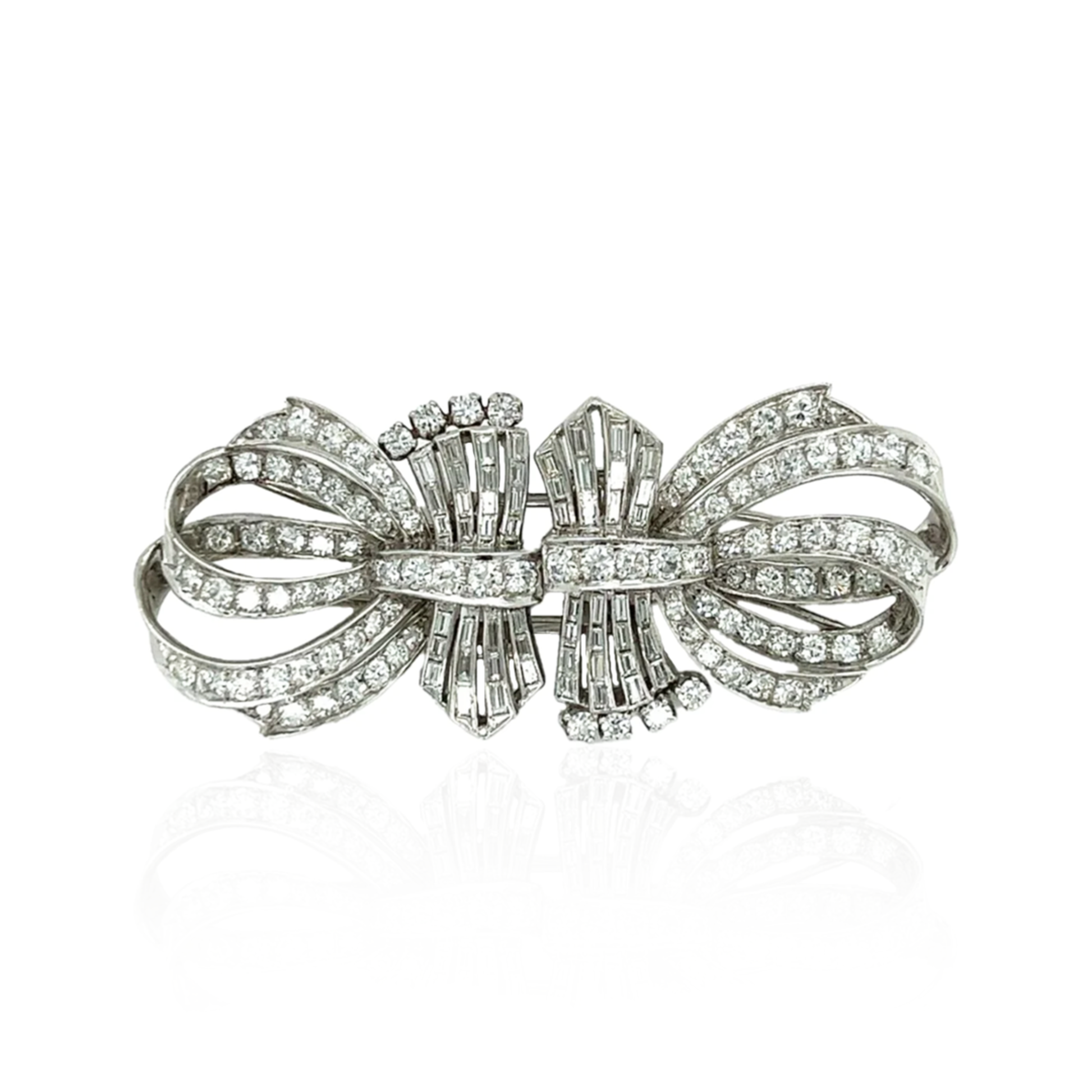 1950s Platinum Diamond Brooch front