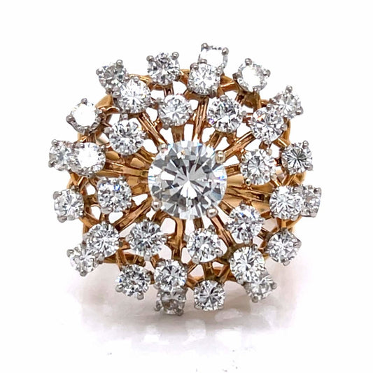 1960s 14KT Yellow Gold Diamond Ring front