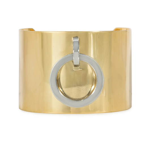 Cartier France 1970s 18KT White & Yellow Gold Bracelet front