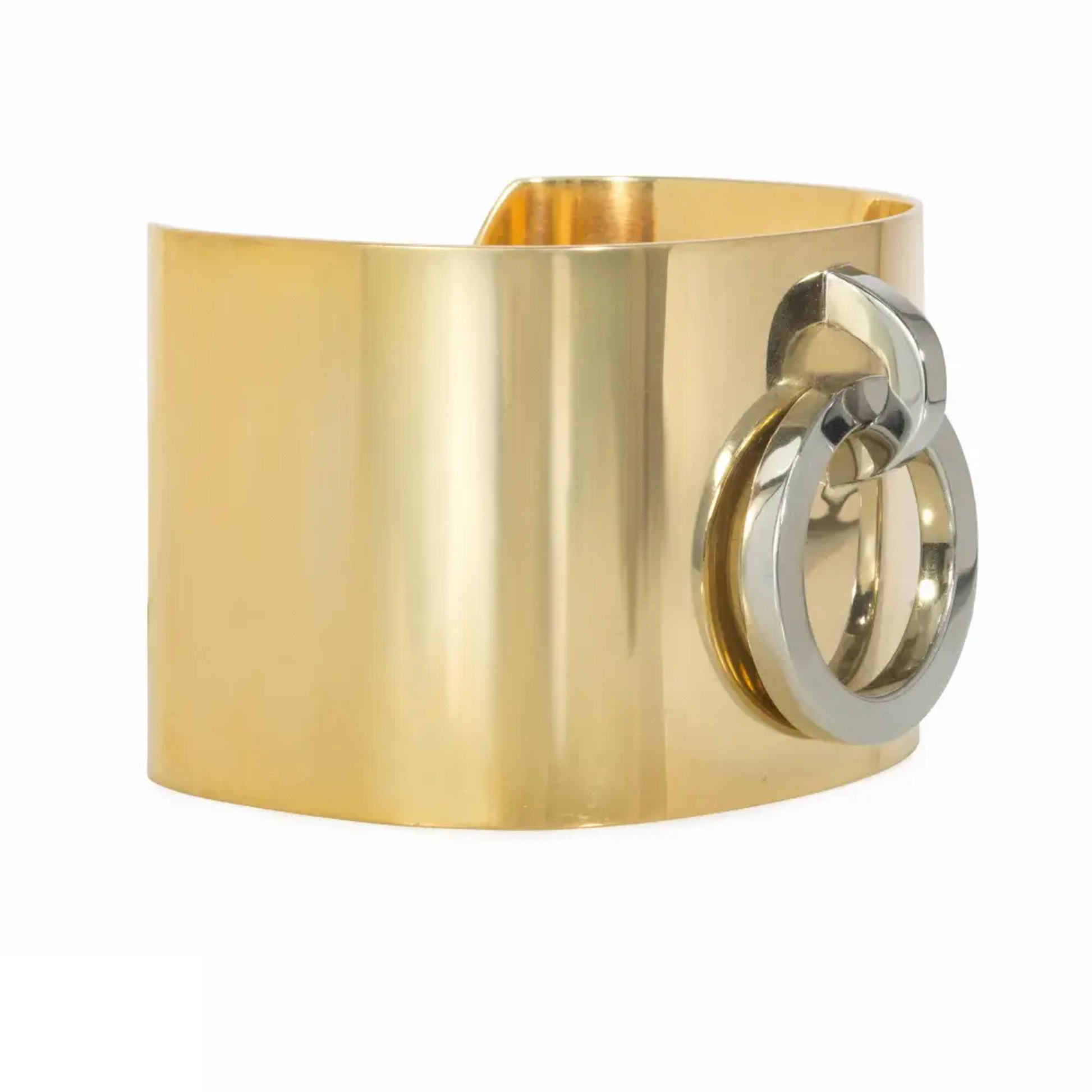 Cartier France 1970s 18KT White & Yellow Gold Bracelet side