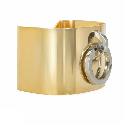 Cartier France 1970s 18KT White & Yellow Gold Bracelet side