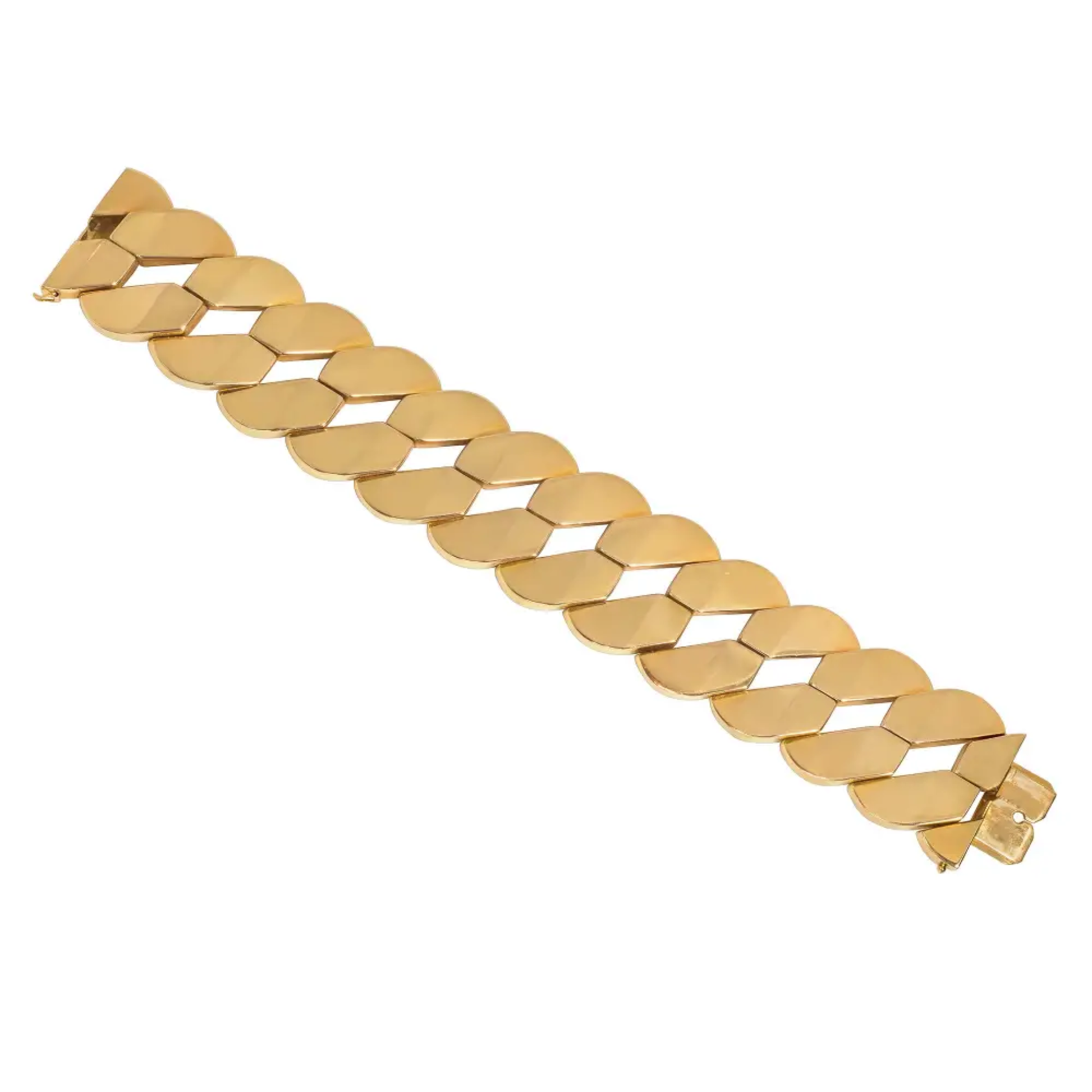Italian Retro 18KT Yellow Gold Bracelet front
