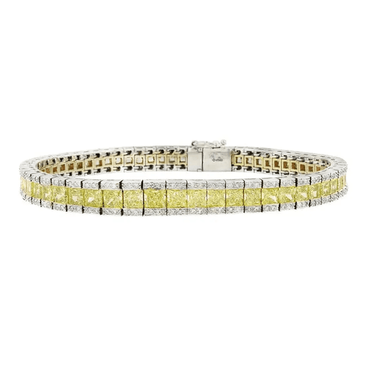 Contemporary Platinum Diamond Bracelet front