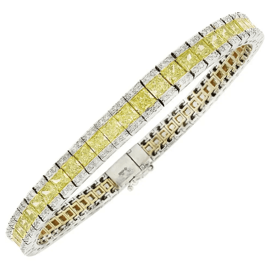 Contemporary Platinum Diamond Bracelet front