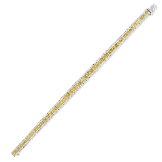 Contemporary Platinum Diamond Bracelet front