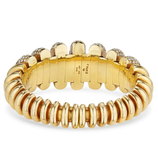 Bulgari Post-1980s 18KT Yellow Gold Multigem Celtaura Bracelet back