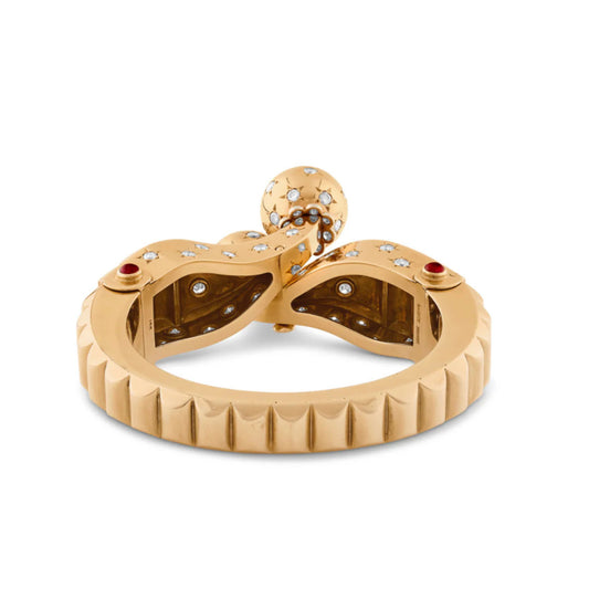 Seaman Schepps Retro 14KT Yellow Gold Diamond & Ruby Bracelet back