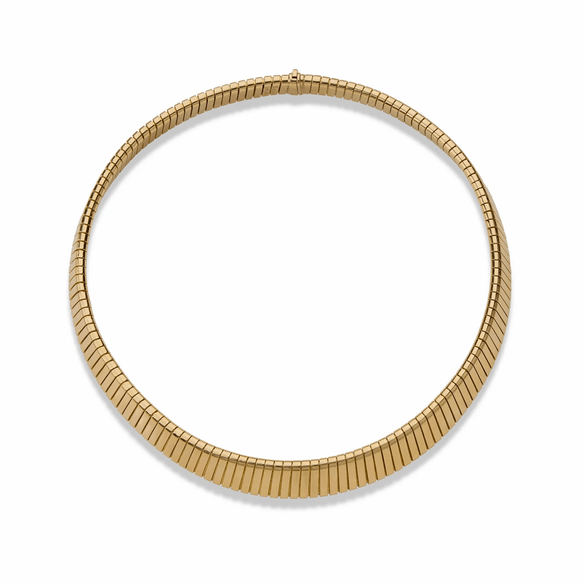 Bulgari Italy Post-1980s 18KT Yellow Gold Tubogas Bracelet front