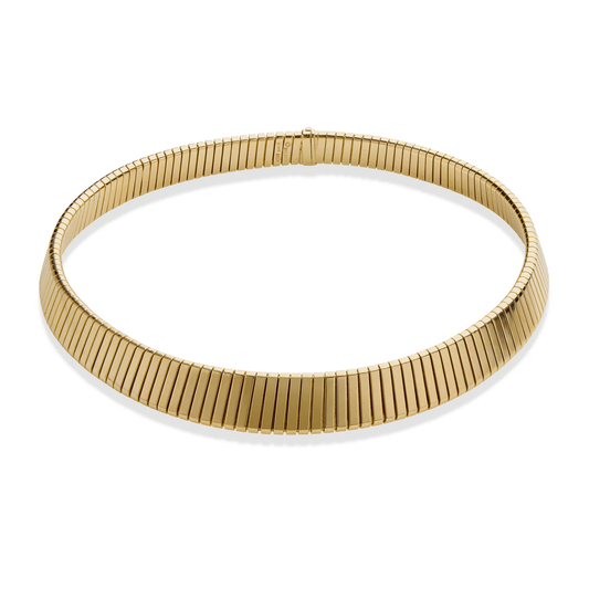 Bulgari Italy Post-1980s 18KT Yellow Gold Tubogas Bracelet front