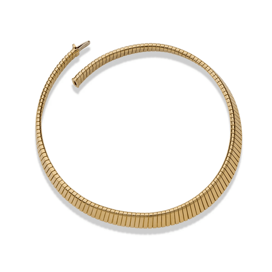 Bulgari Italy Post-1980s 18KT Yellow Gold Tubogas Bracelet top