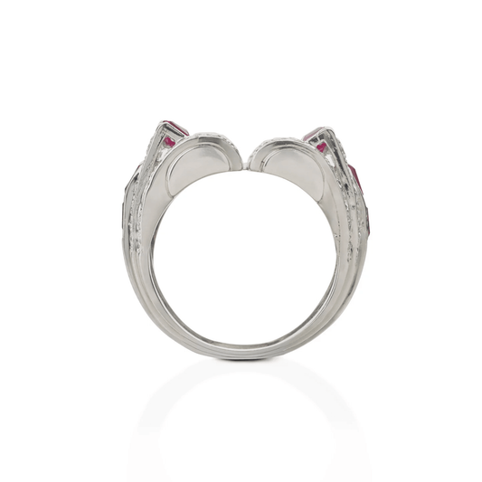 Art Moderne Platinum Ruby & Diamond Ring profile