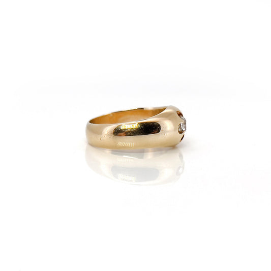 Russian Victorian 14KT Yellow Gold Diamond Ring side