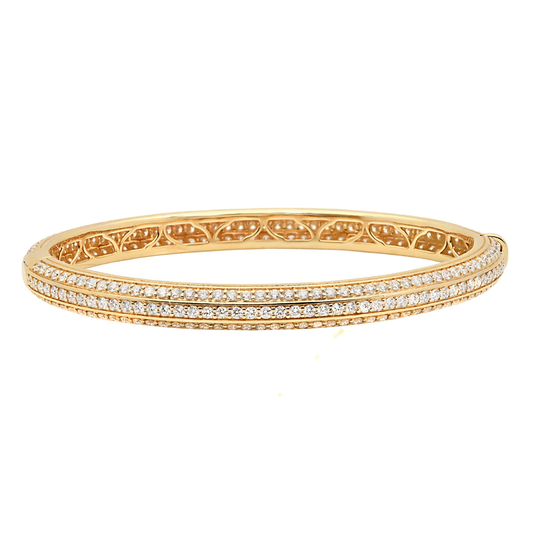 Post-1980s 18KT Yellow Gold Diamond Bracelet front