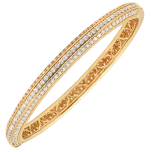 Post-1980s 18KT Yellow Gold Diamond Bracelet front