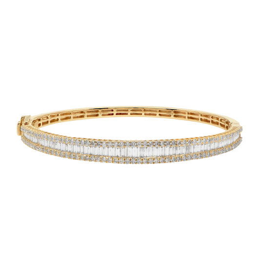 Post-1980s 14KT Yellow Gold Diamond Bracelet front
