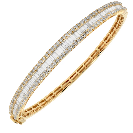 Post-1980s 14KT Yellow Gold Diamond Bracelet front